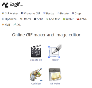 EZGIF 사이트 화면 사진